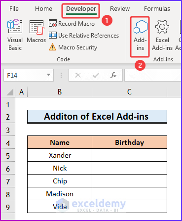 Selecting Excel Add-ins for Adding an Add-in as An Easy Method to Make an Alternative to Datepicker in Excel