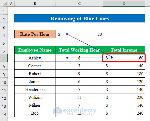 How to Remove Blue Lines in Excel (with Easy Steps) - ExcelDemy