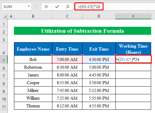 Utilize Subtraction Formula to Subtract Time and Convert to Number