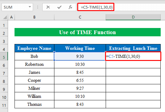 Use TIME Function