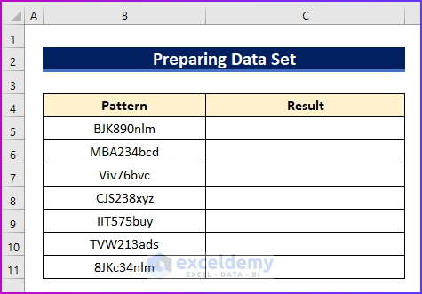 Prepare Data Set as An Easy Step to Use REGEX without VBA in Excel