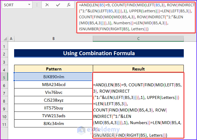 Using an Combination as An Easy Step to Use REGEX without VBA in Excel