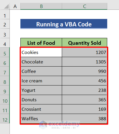 Run a VBA code to shuffle numbers in Excel