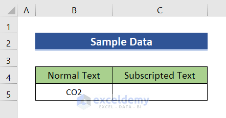 How to write CO2 in Excel