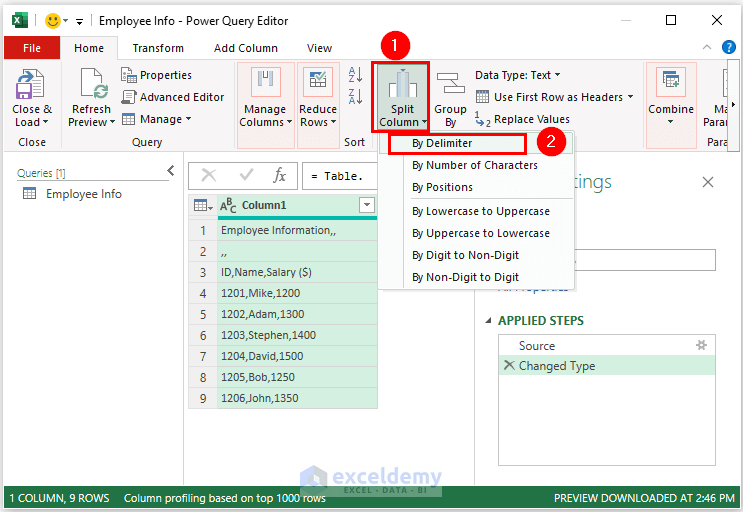 Import CSV Data into Excel with Power Query