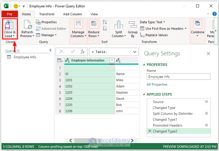 Import CSV Data into Excel