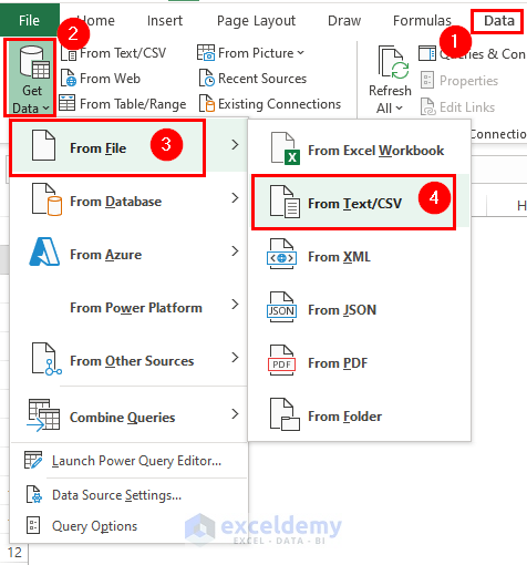 Import CSV Data into Excel with Get Data Option