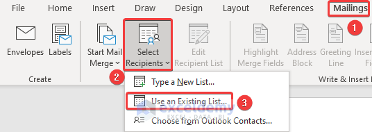 Use Existing Excel File to Mail Merge