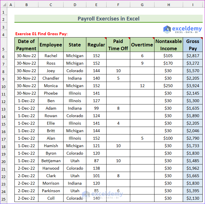 Payroll Exercises Excel