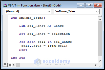 VBA code to remove spaces in Excel cell