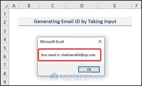 Using VBA Trim function to generate email id