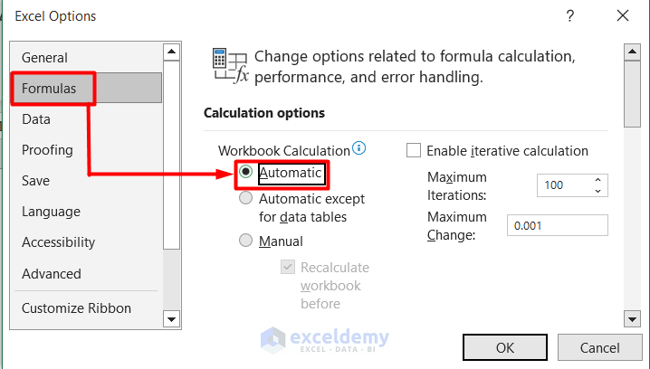 Enable Automatic Calculation for Calculating with VLOOKUP