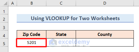 Use VLOOKUP Function to Convert Zip Code to State for Two Worksheets