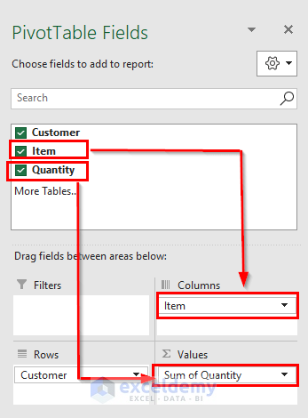 Pivot Table Field in Excel