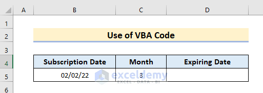 Embed VBA Code for Adding Months in Excel