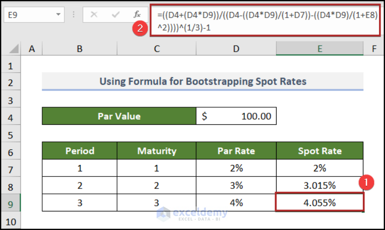 How to Calculate Bootstrapping Spot Rates in Excel (2 Examples)
