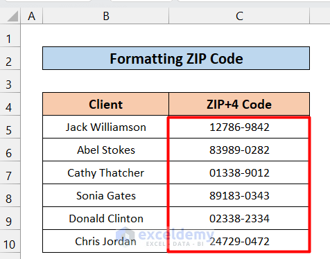 How to Format ZIP Code in Excel