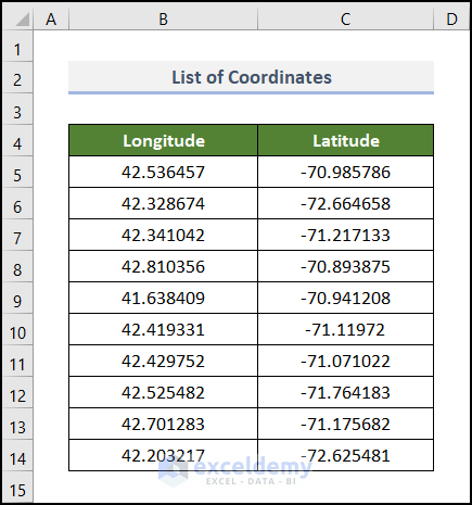 convert latitude and longitude to address in excel