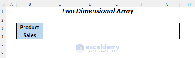 create two dimensional array formula in Excel
