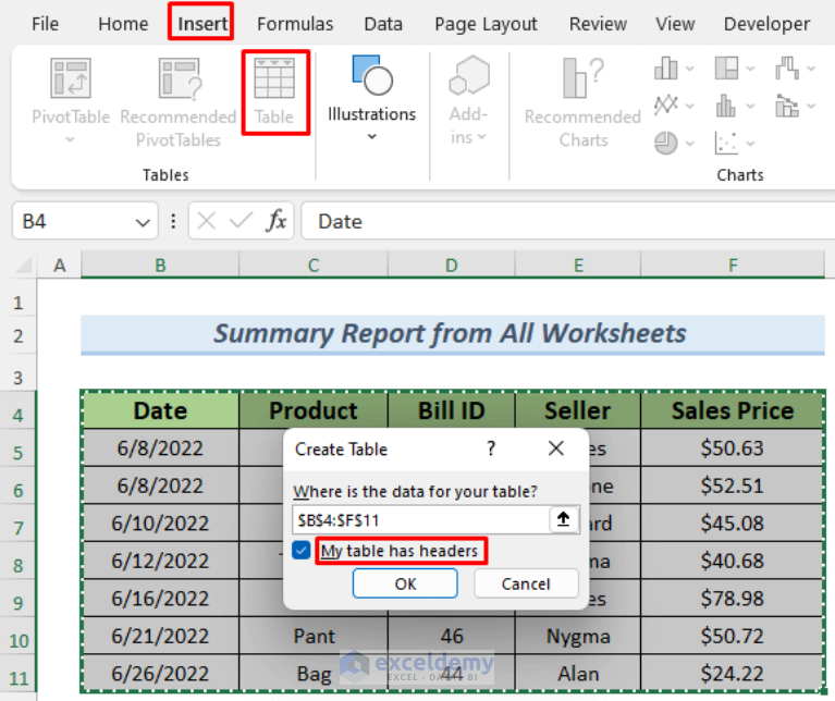 how-to-create-summary-table-from-multiple-worksheets-in-excel