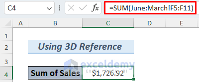Applying 3D Reference to Create Summary Table from Multiple Worksheets