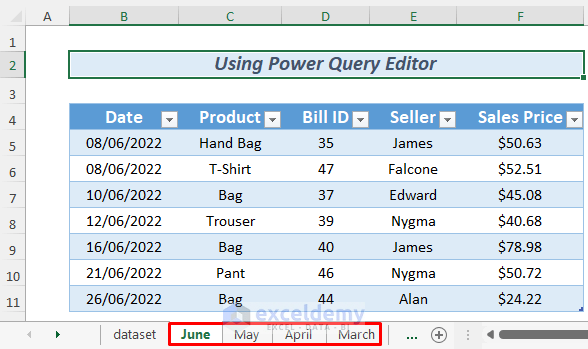 Using Power Query Editor and PivotTable to Create Summary Table from Multiple Worksheets