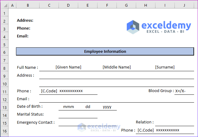 Final outlook after adding the Employee Information secton in the employee details form