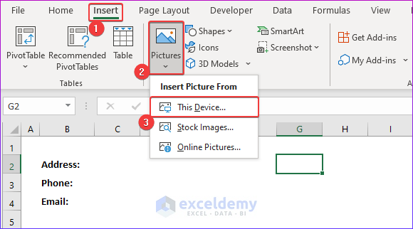 Inserting logo in the form from the device