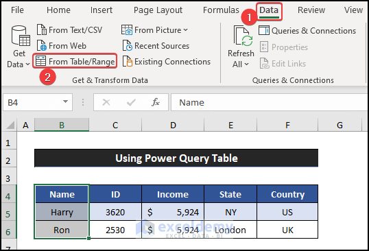 launching power query table to show all combinations of 5 columns in Excel