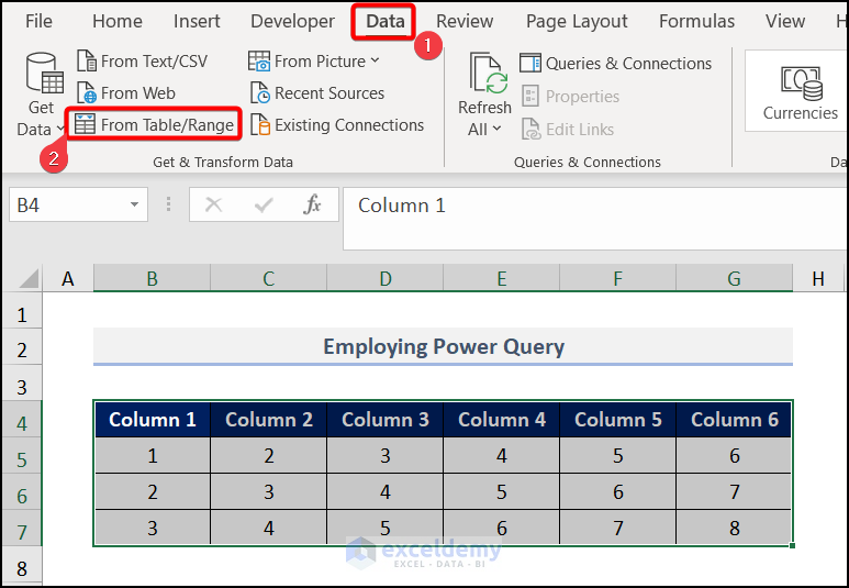 Employing Power Query for all combinations 6 columns in Excel