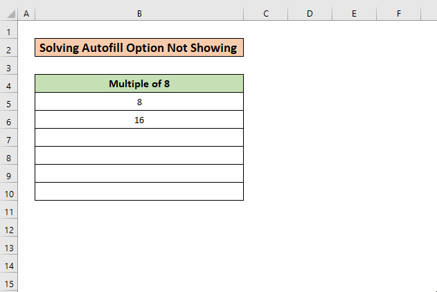 excel auto fill options not showing