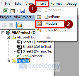 inserting module to convert a text box to a cell in Excel