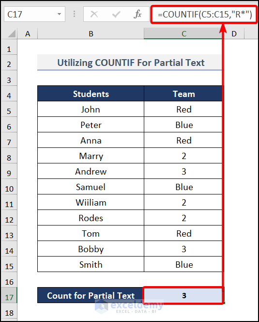 Using COUNTIF to Count Cell That Contains Partial Text from Another Cell in Excel