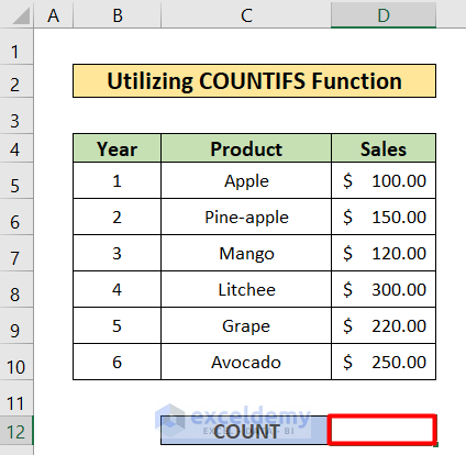 Countifs Function to excel countif text from list