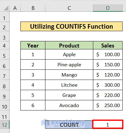 How to Use COUNTIF Function to Count Text from List in Excel