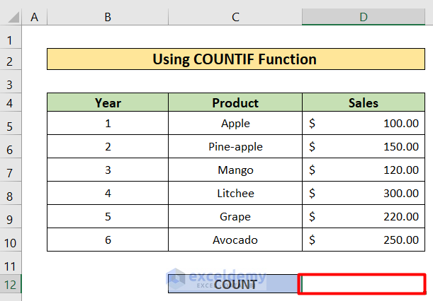 Countif Function to excel countif text from list