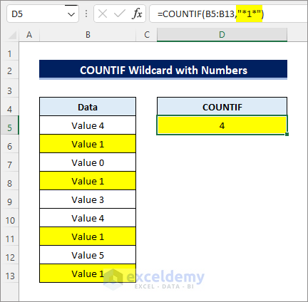 Excel COUNTIF wildcard with numbers