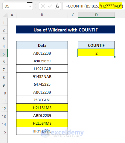 wildcard with positional characters
