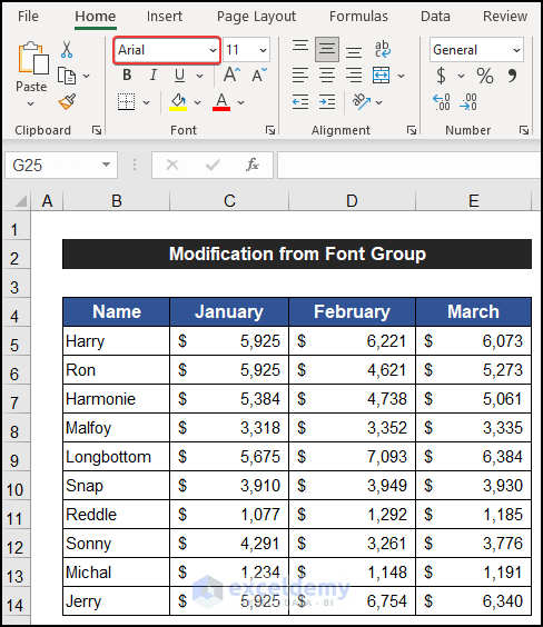 Modify Default Font from Font Group Which is not Changing Previously