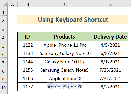 Using Find and Search option to excel delete empty columns with header
