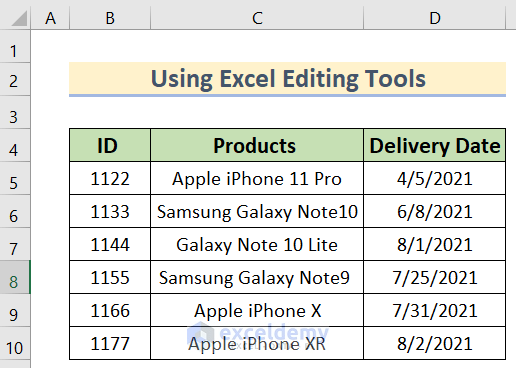 Using Excel Editing Tools to excel delete empty columns with header