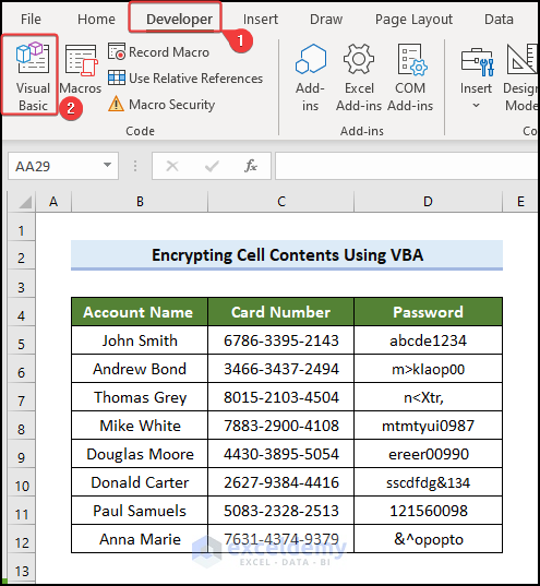 Applying VBA Macros to Encrypt Cell Contents in excel