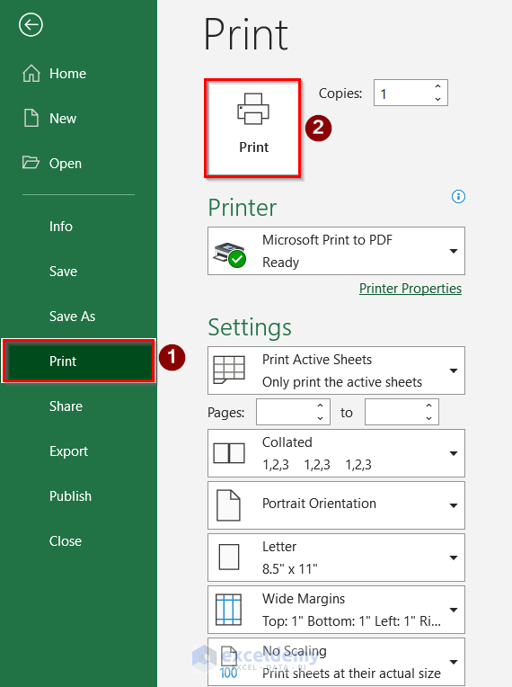 Using Print Option to Fix Excel Margins Not Printing Correctly