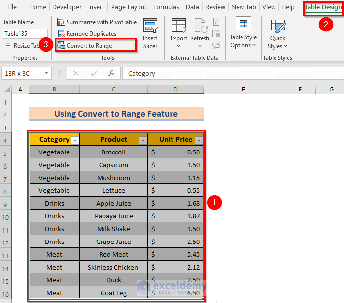 Using Merge and Center option to the Problem Merge Cells Greyed Out in Excel