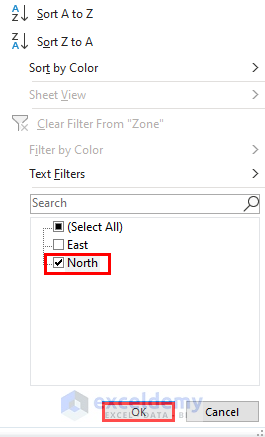 Select Entire dataset excel not filtering entire column