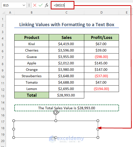 Using IF Function in a Text Box Linked to Cell for Multiple Conditions in Excel