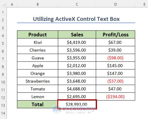Utilizing ActiveX Control Text Box to Link a Cell in Excel
