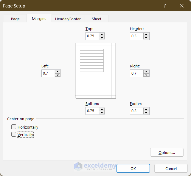 Customization of Margin in Microsoft Print to PDF Option
