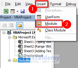 inserting module to add text to a Textbox using Excel VBA