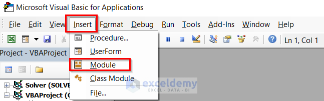 Inserting Module to Calculate Factorial Using Excel VBA